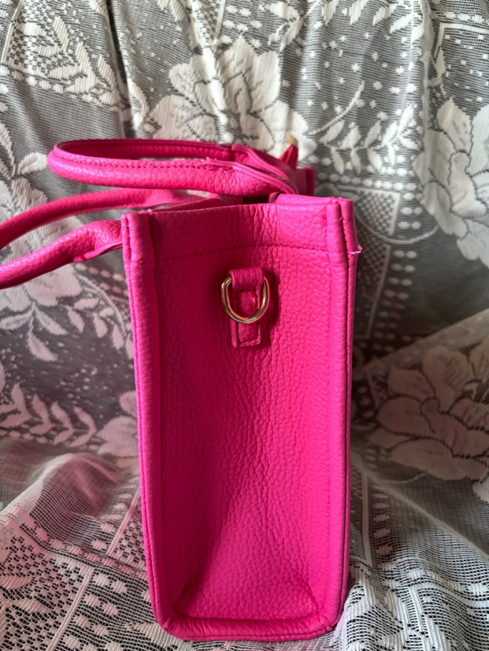 3AM Forever Structured Pink Women's Tote Bag with Embossed detail. - Picture 3 of 9